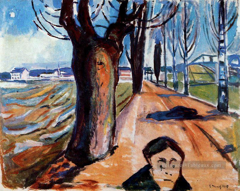 l’assassin dans la voie 1919 Edvard Munch Expressionnisme Peintures à l'huile